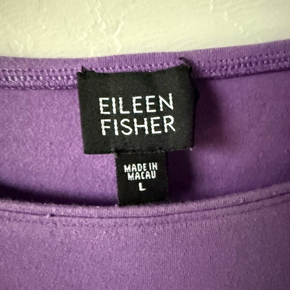 Eileen Fisher Purple Short Sleeve Tee - Picture 3 of 5